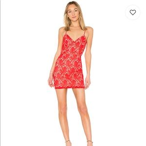 Kensie Lace Mini Dress in red
